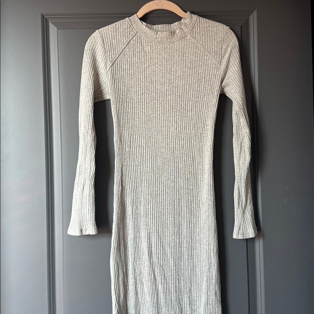Ten Sixty Sherman Light Gray Ribbed Dress
